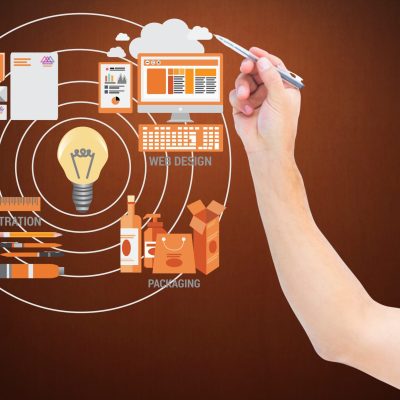 composite of hand drawing design graphics